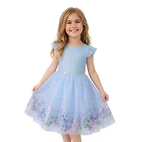 Lilt Little Girls Short Sleeve Flutter A-Line Dress