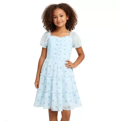 Lilt Big Kid Girls Short Sleeve A-Line Dress