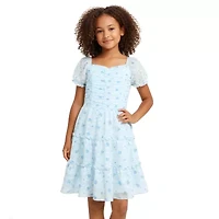 Lilt Big Kid Girls Short Sleeve A-Line Dress