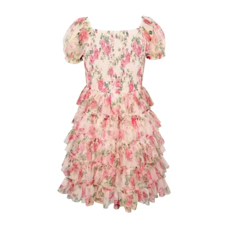 Lilt Big Kid Girls Short Sleeve A-Line Dress