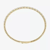 (F / Si2) Womens 2 CT. T.W. Lab Grown White Diamond 14K Gold Over Silver Bangle Bracelet