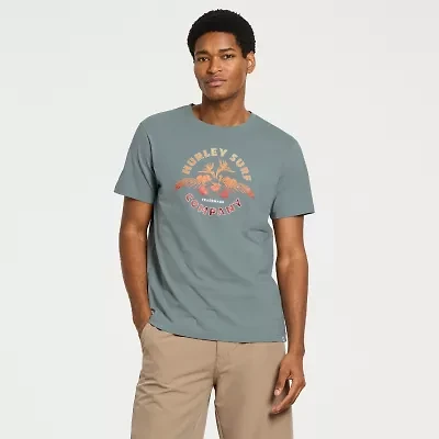 Hurley Mens Crew Neck Short Sleeve Regular Fit Graphic T-Shirt