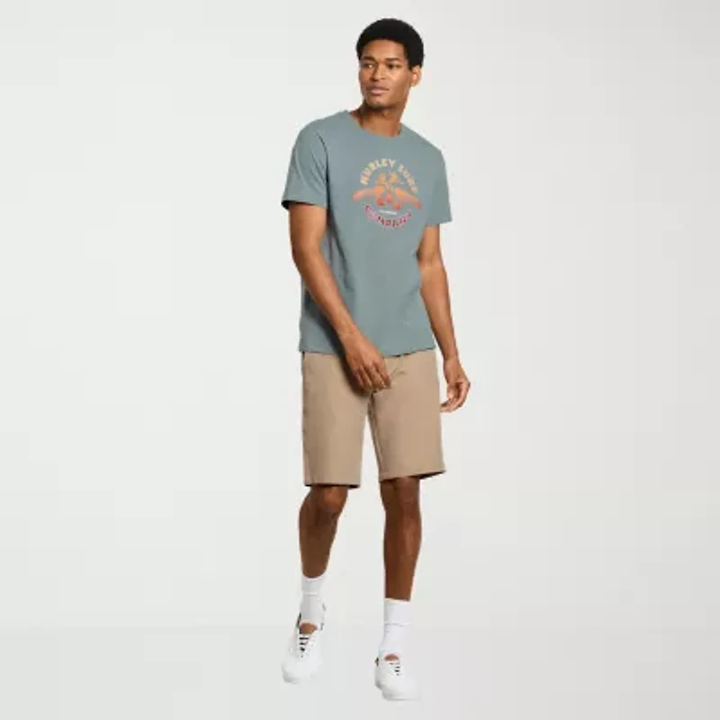 Hurley Mens Crew Neck Short Sleeve Regular Fit Graphic T-Shirt
