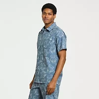 Hurley Mens Short Sleeve Regular Fit Button-Down Shirt