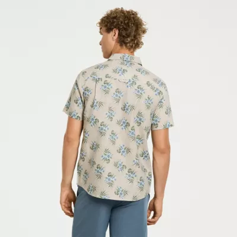 Hurley Mens Short Sleeve Regular Fit Button-Down Shirt