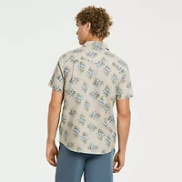 Hurley Mens Short Sleeve Regular Fit Button-Down Shirt