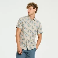 Hurley Mens Short Sleeve Regular Fit Button-Down Shirt