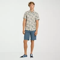 Hurley Mens Short Sleeve Regular Fit Button-Down Shirt