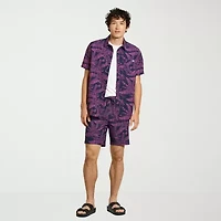 Hurley Mens Short Sleeve Regular Fit Button-Down Shirt