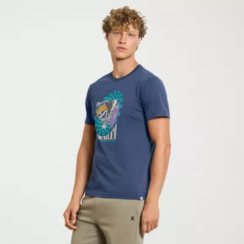 Hurley Mens Crew Neck Short Sleeve Regular Fit Graphic T-Shirt