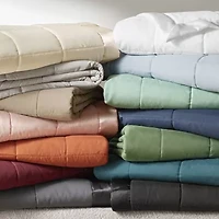 Madison Park Prospect Lightweight Down Alternative Blanket with Satin Trim