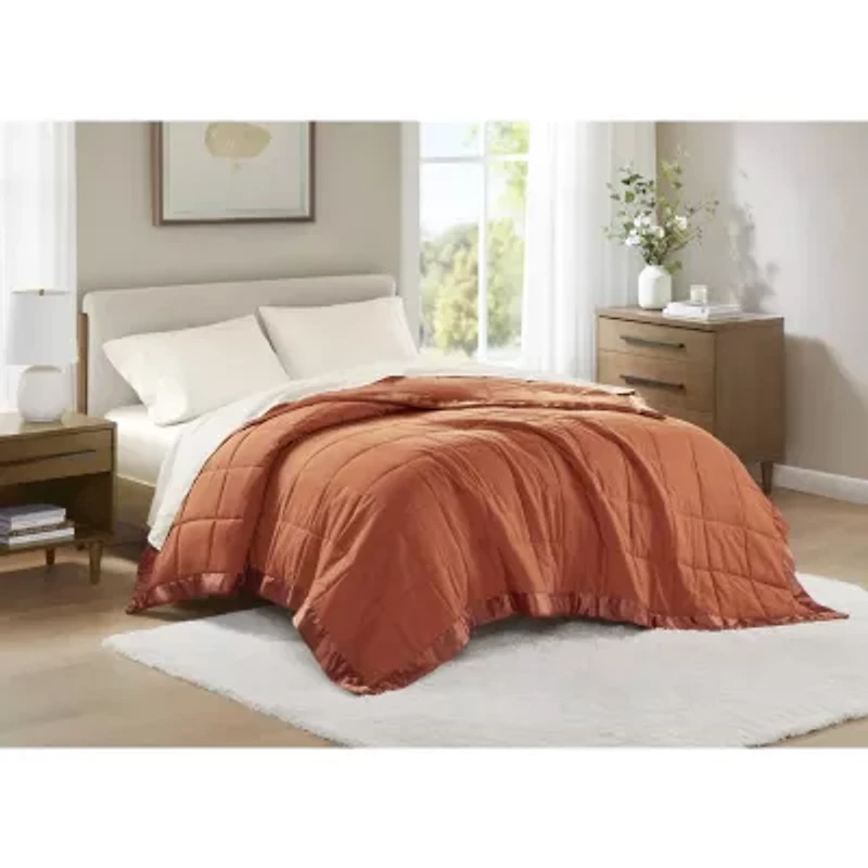 Madison Park Prospect Lightweight Down Alternative Blanket with Satin Trim