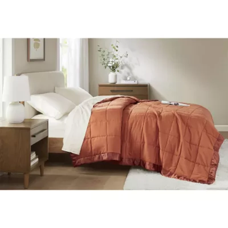 Madison Park Prospect Lightweight Down Alternative Blanket with Satin Trim