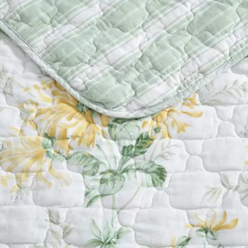 Laura Ashley Honeysuckle 3-pc. Reversible Quilt Set