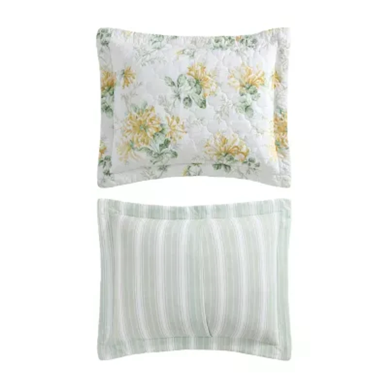 Laura Ashley Honeysuckle 3-pc. Reversible Quilt Set