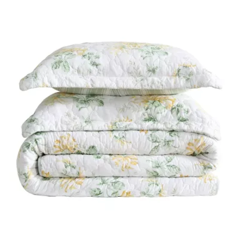 Laura Ashley Honeysuckle 3-pc. Reversible Quilt Set