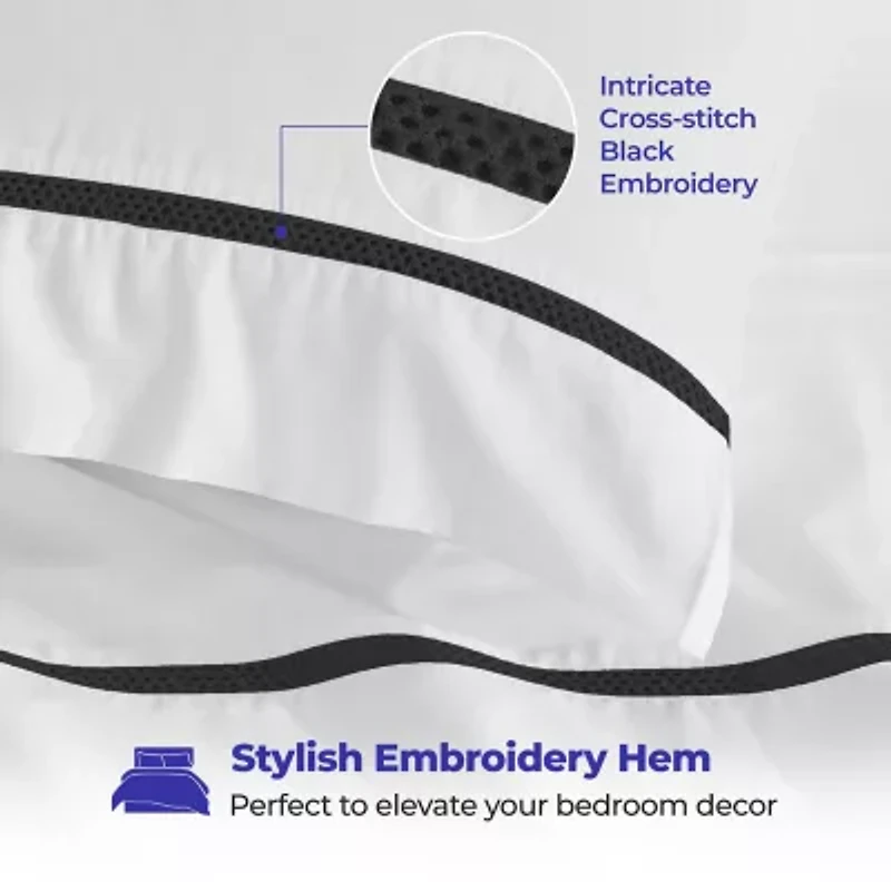 SUPERIOR® Riverton Cotton Cross Stitch Embroidery 320tc Deep Pocket Sheet Set