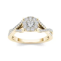 3/4 CT.T.W. Natural Diamond 10K Yellow Gold Engagement Ring