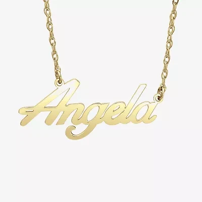 Personalized Womens 10K White Gold 18 Inch Name Necklace