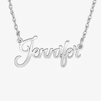 Personalized Womens 24K Gold Over Silver 18 Inch Pendant Necklace