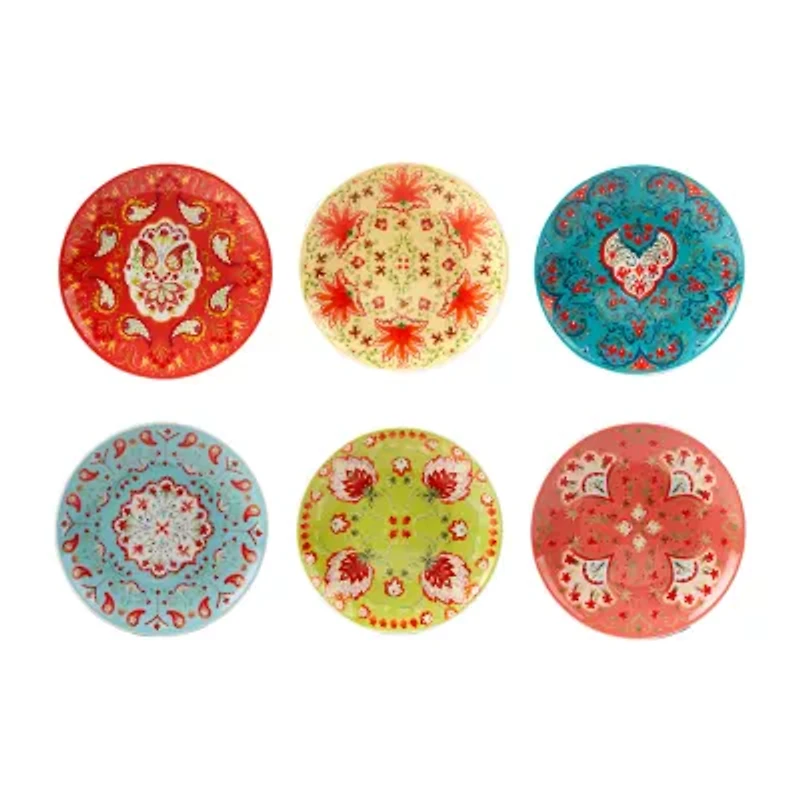 Certified International Francesca 6pc Earthenware Appetizer Plate Set
