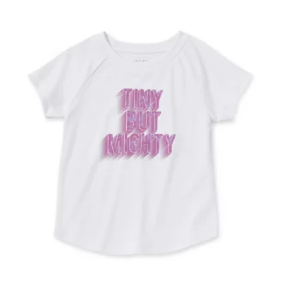 Okie Dokie Active Toddler & Little Girls Round Neck Short Sleeve Regular Fit Graphic T-Shirt