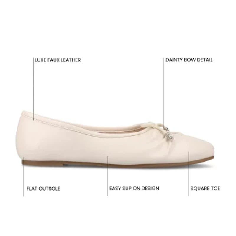 Journee Collection Callee Womens Square Ballet Flats