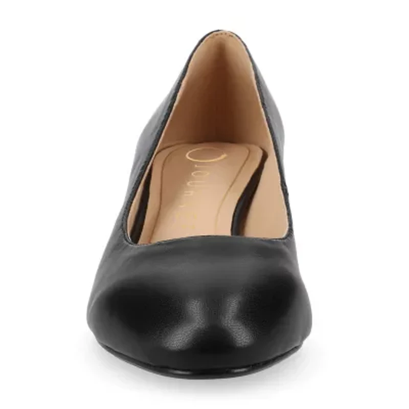 Journee Collection Saarii Womens Round Closed Toe Block Heel Pumps