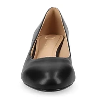 Journee Collection Saarii Womens Round Closed Toe Block Heel Pumps