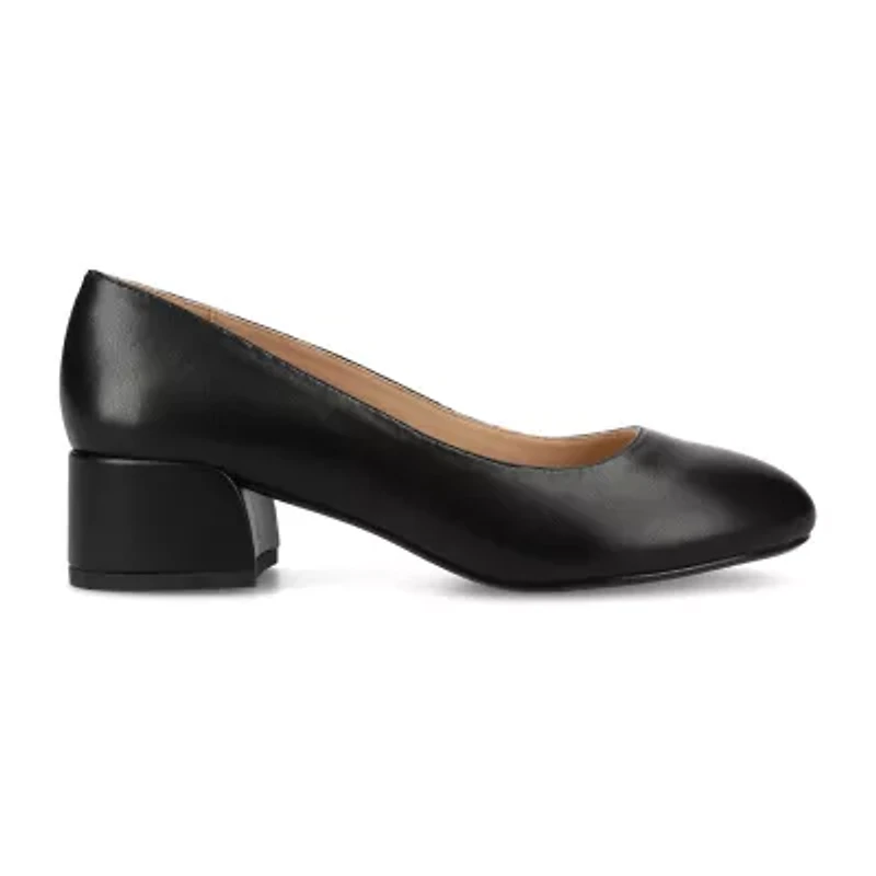Journee Collection Saarii Womens Round Closed Toe Block Heel Pumps