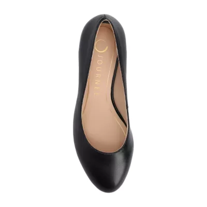 Journee Collection Saarii Womens Round Closed Toe Block Heel Pumps
