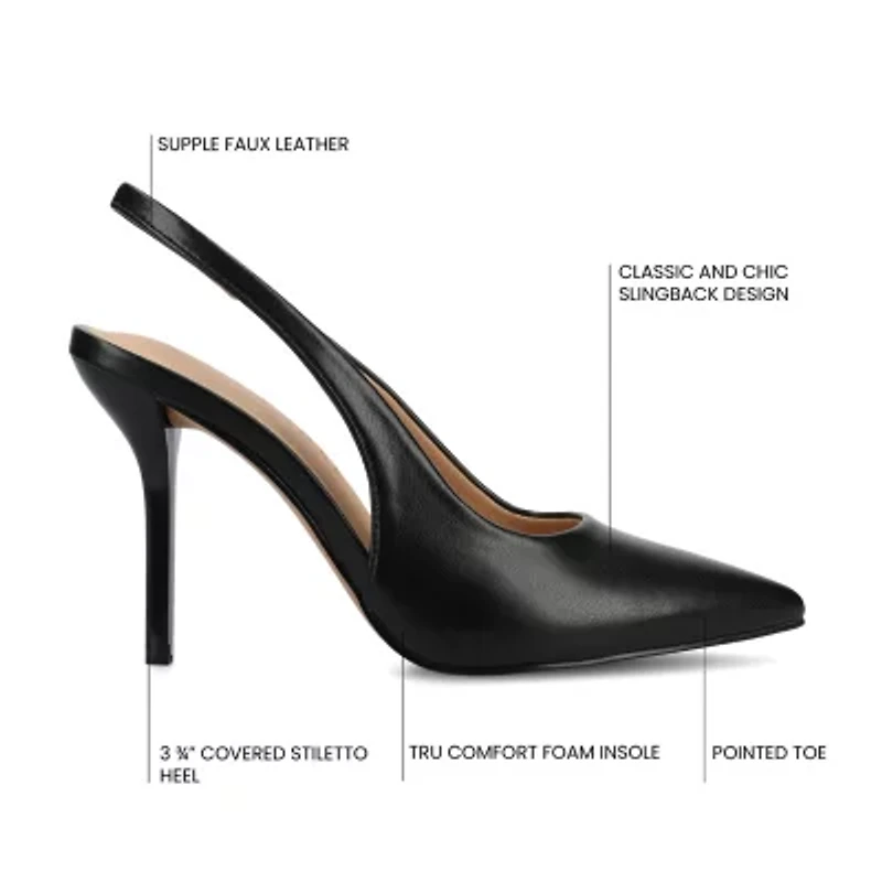 Journee Collection Elenney Womens Pointed Closed Toe Stiletto Heel Pumps