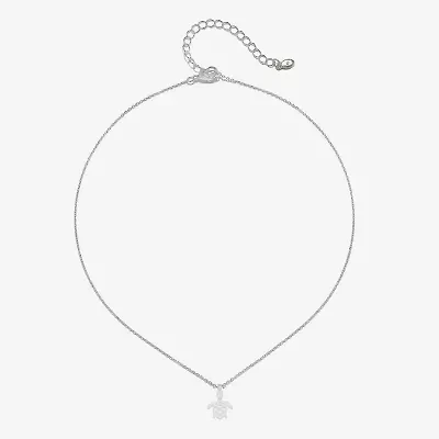 Bijoux Bar Delicates Silver Tone Turtle Womens 16 Inch Pendant Necklace
