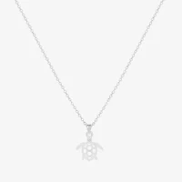 Bijoux Bar Delicates Silver Tone Turtle Womens 16 Inch Pendant Necklace
