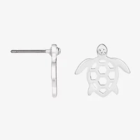 Bijoux Bar Delicates Silver Tone Turtle Glass 12.5mm Stud Earrings