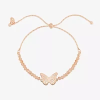 Bijoux Bar Delicates Womens Butterfly Beaded Bracelet