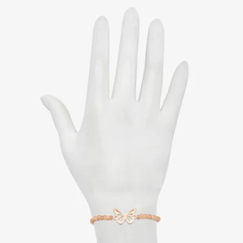 Bijoux Bar Delicates Womens Butterfly Beaded Bracelet