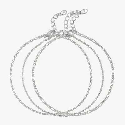 Bijoux Bar Delicates Womens 9 Inch Solid Link Ankle Bracelet