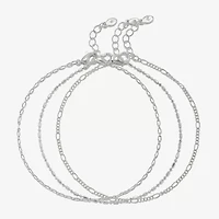 Bijoux Bar Delicates Womens 9 Inch Solid Link Ankle Bracelet