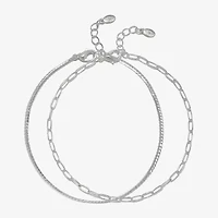 Bijoux Bar Delicates Womens 9 Inch Solid Link Ankle Bracelet