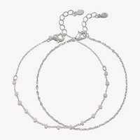 Bijoux Bar Delicates Womens 9 Inch Solid Link Ankle Bracelet