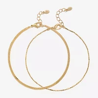 Bijoux Bar Delicates Womens 9 Inch Solid Link Ankle Bracelet