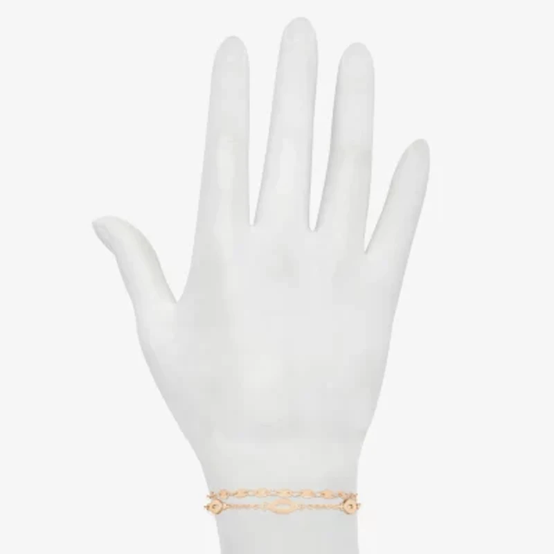 Bijoux Bar Delicates Womens 7.5 Inch Solid Link Chain Bracelet
