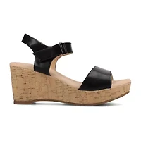 Journee Collection Cloudsteppers Womens Ranae Wedge Sandals