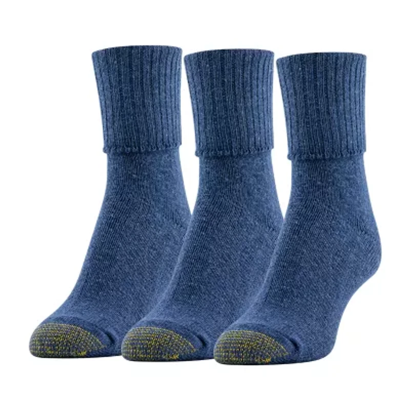 Gold Toe Bermuda Womens 3 Pair Turncuff Socks