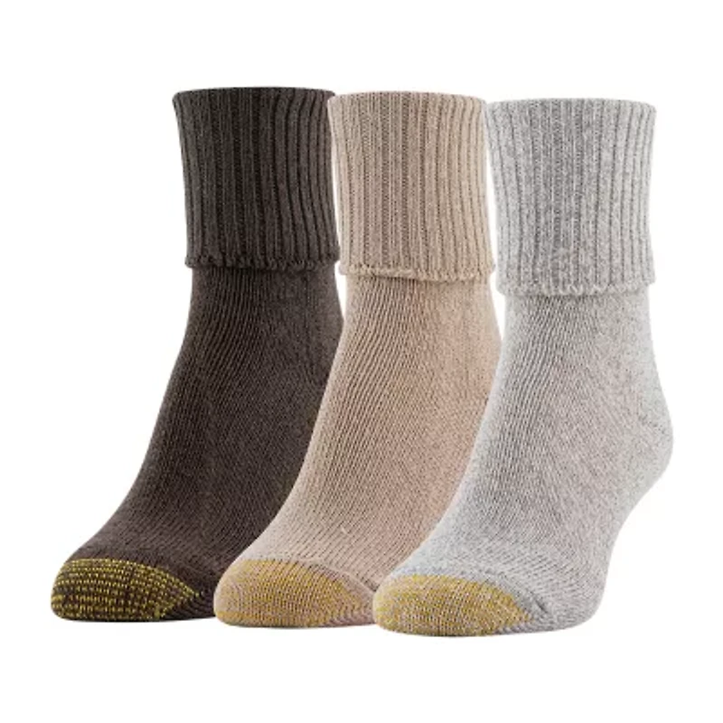 Gold Toe Bermuda Womens 3 Pair Turncuff Socks