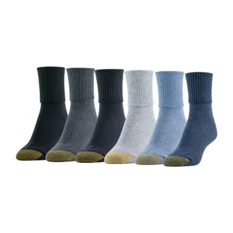 Gold Toe Womens 6 Pair Plus Tall Turncuff Socks