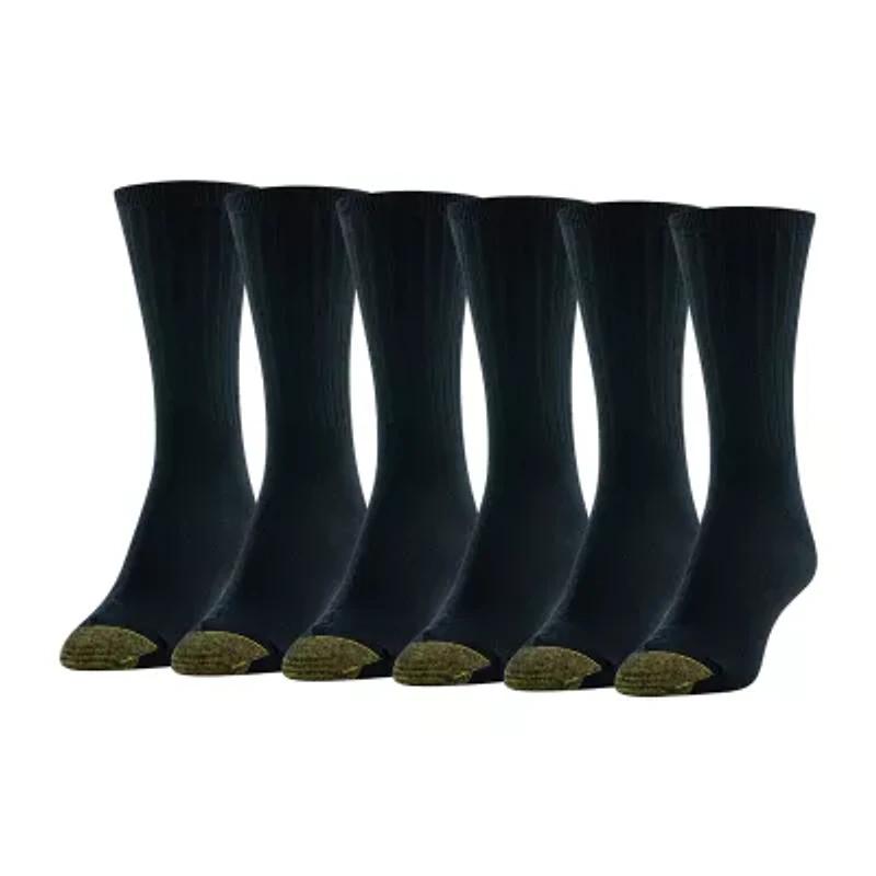 Gold Toe Ribbed Womens 6 Pair Crew Socks