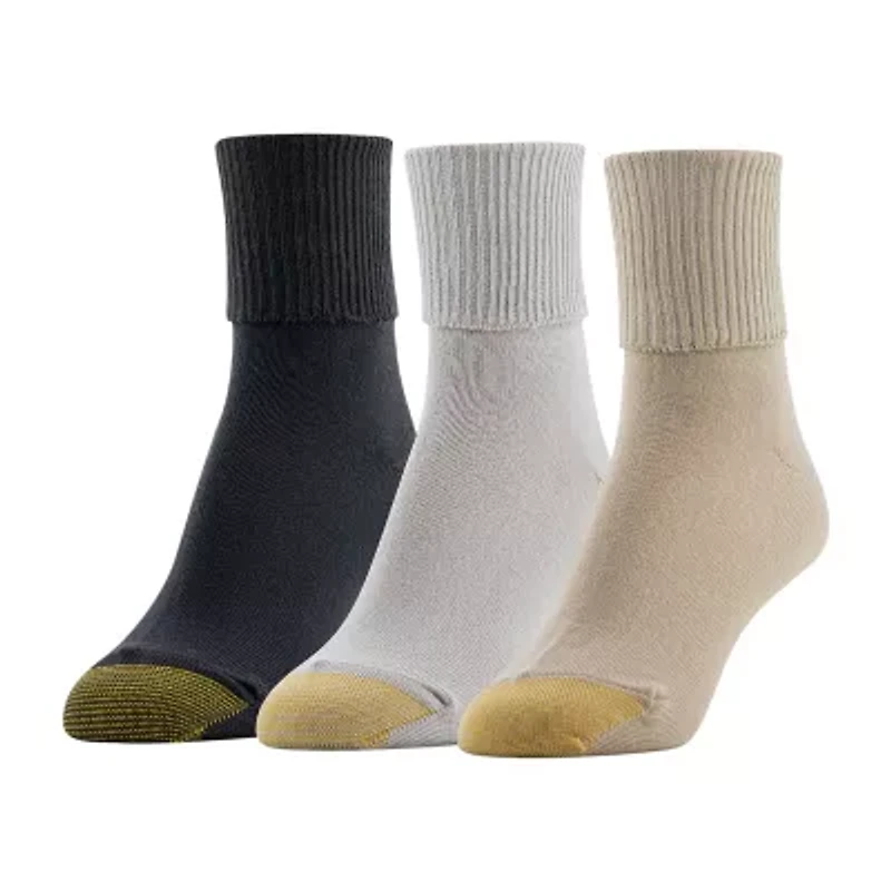 Gold Toe Ultra Soft Womens Multi-Pack 3 Pair Turncuff Socks