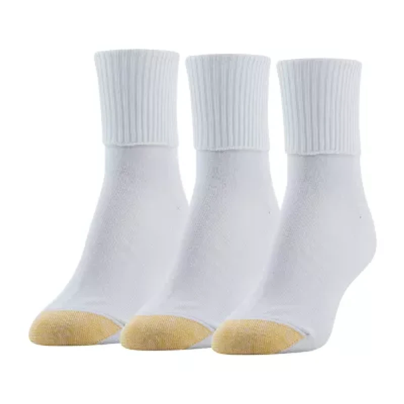 Gold Toe Ultra Soft Womens Multi-Pack 3 Pair Turncuff Socks